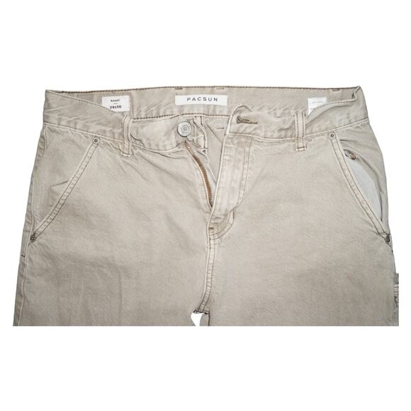 PacSun Baggy Carpenter Pants Beige 29x30 Men’s Relaxed Fit Workwear Y2K Style - Picture 4 of 8
